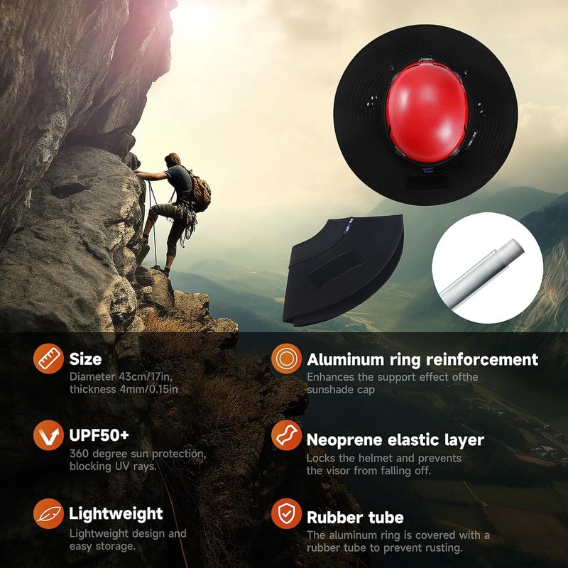Tontron Climbing Helmet Visor,Helmet Brim,Helmet Sunshade,Safety Helmets Sun Hat.Suit for Climbing, Hiking,Rappelling,High-Altitude Worker, Construction Worker, Rescue Team - Image 2